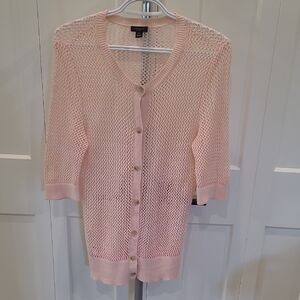 Light Pink Button-Front Cardigan